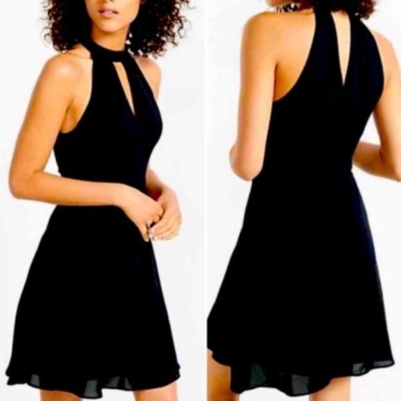 Express Dresses & Skirts - Express Black Slip Halter Dress Size 10 NWT